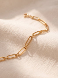 18k Gold Paperclip Chain Bracelet