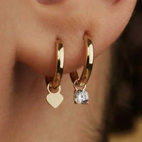 Celeste™ | Gold Stone Hoop Earrings