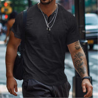 Idris | Men's Short Sleeve Henley T-Shirt