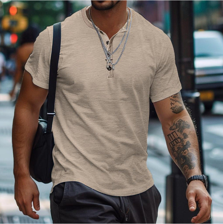 Idris | Men's Short Sleeve Henley T-Shirt