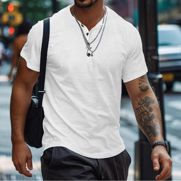 Idris | Men's Short Sleeve Henley T-Shirt