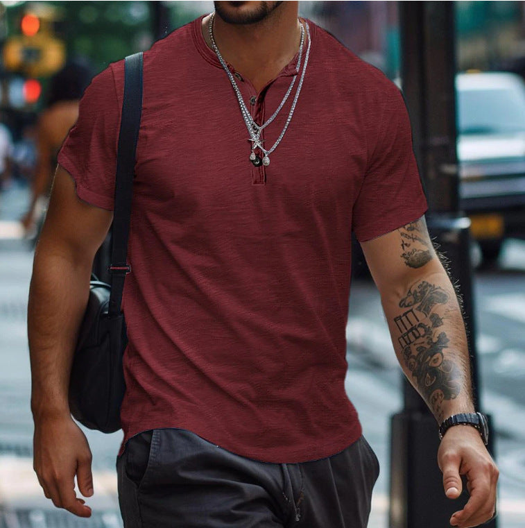Idris | Men's Short Sleeve Henley T-Shirt