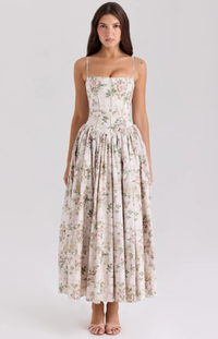 Gabriella | Womens Wedding Guest Elegant Corset Midi Dress 2