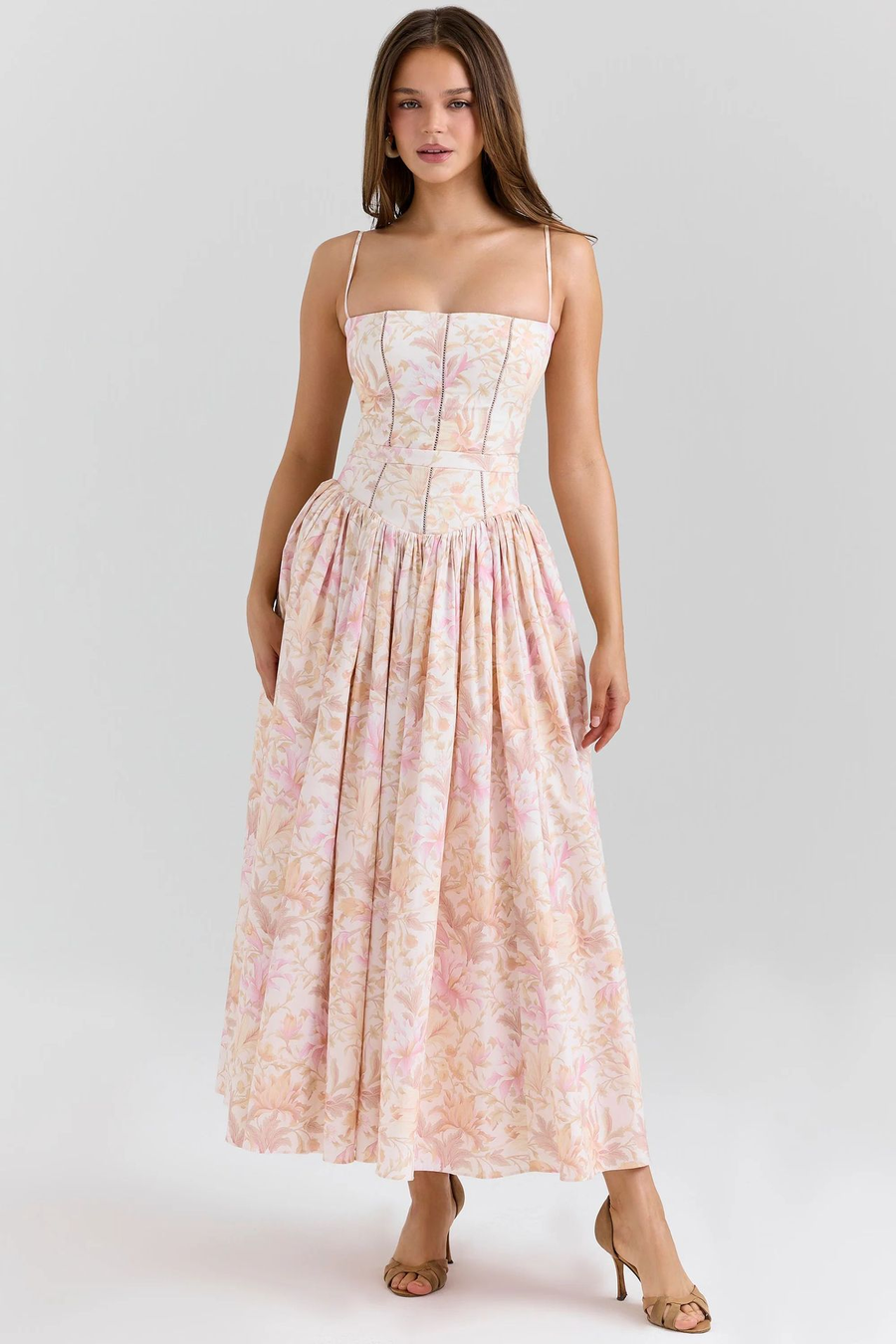 Gabriella | Womens Wedding Guest Elegant Corset Midi Dress 1