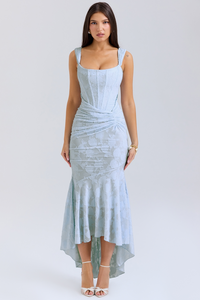 Magdalene - Lace Maxi Dress with Draped Waist
