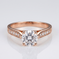 CLASSIC ROUND ZIRCONIA ROSE GOLD RING