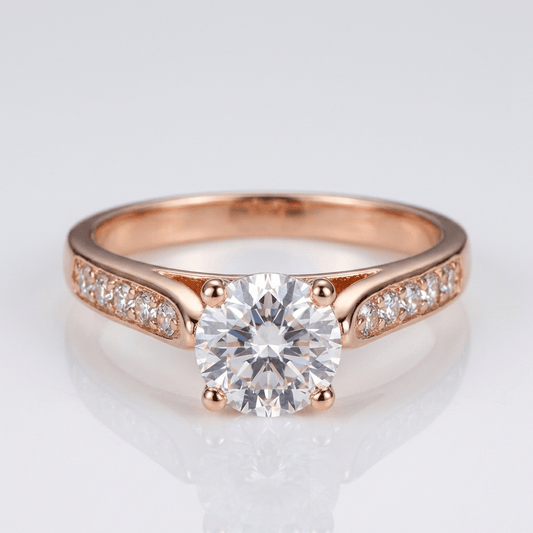 CLASSIC ROUND ZIRCONIA ROSE GOLD RING
