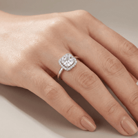 ZIRCONIA SILVER HALO RING