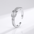 SILVER ZIRCONIA WRAP RING - (ADJUSTABLE)