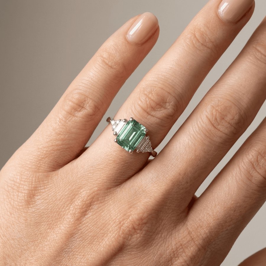 SILVER DIAMOND TRIO RING