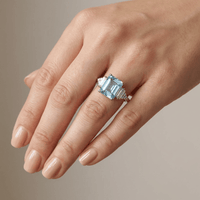 SILVER DIAMOND TRIO RING