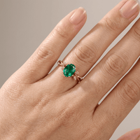 ROSE GOLD EMERALD LEAF RING