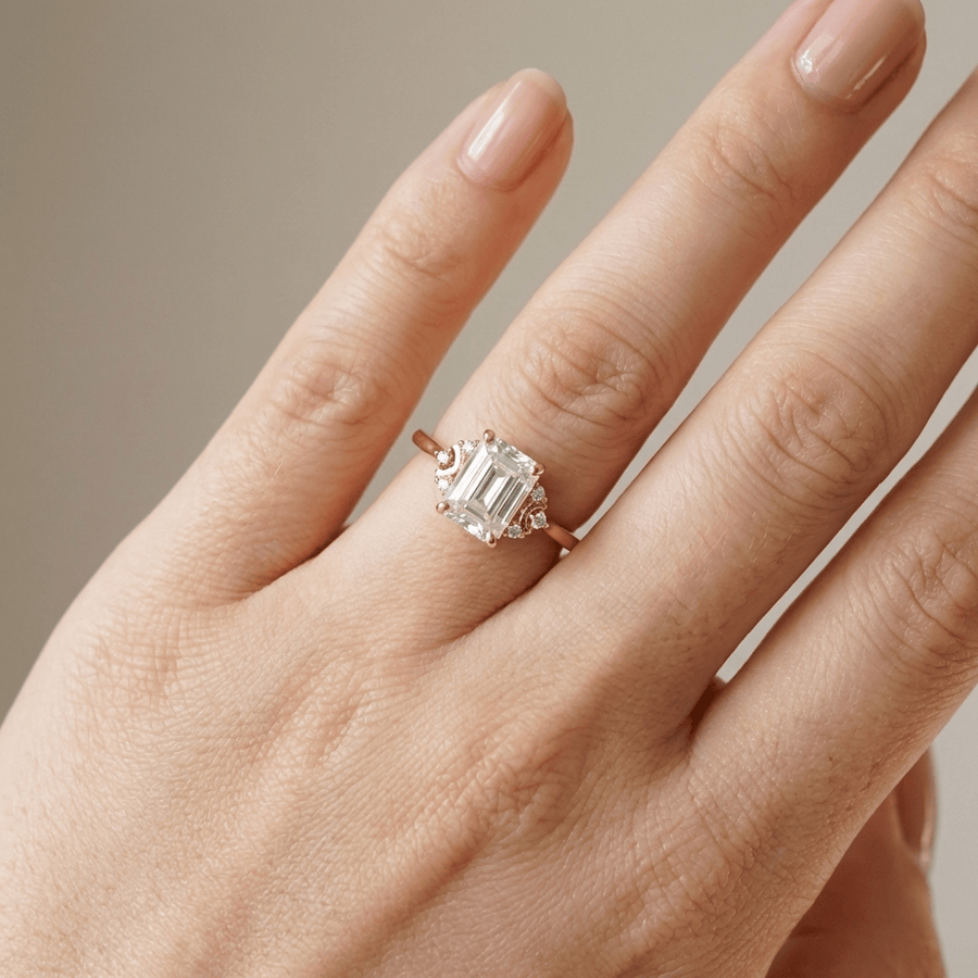 SILVER BAGUETTE DIAMOND RING