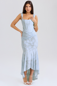 Magdalene - Lace Maxi Dress with Draped Waist