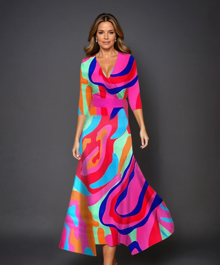 Angela - Chic Dress with Floral Print