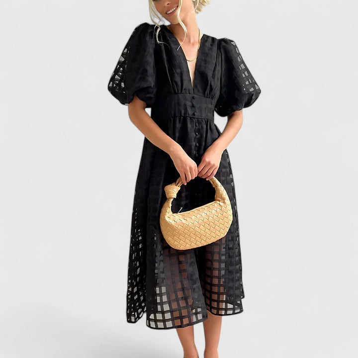 Elanqi | Elegant Midi Dress Black