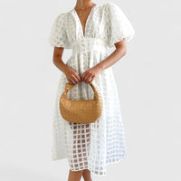 Elanqi | Elegant Midi Dress White