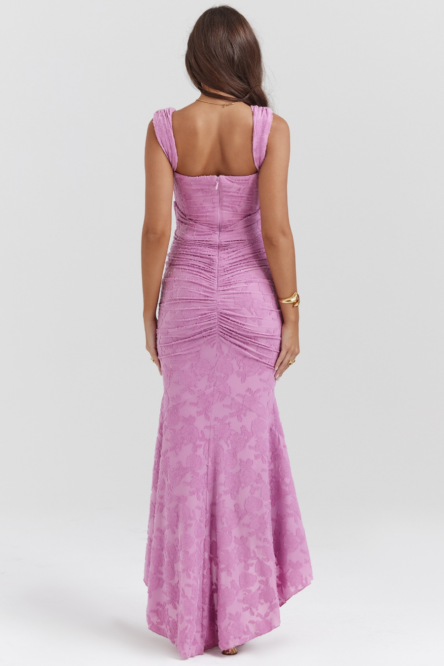 Magdalene - Lace Maxi Dress with Draped Waist