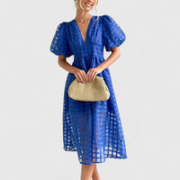 Elanqi | Elegant Midi Dress Blue