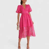 Elanqi | Elegant Midi Dress Pink