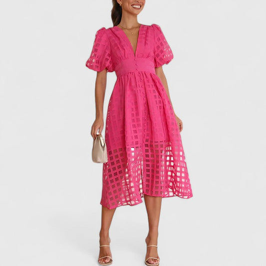 Elanqi | Elegant Midi Dress Pink