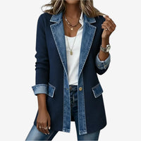 Tara - Modern Layered Denim Knit Jacket