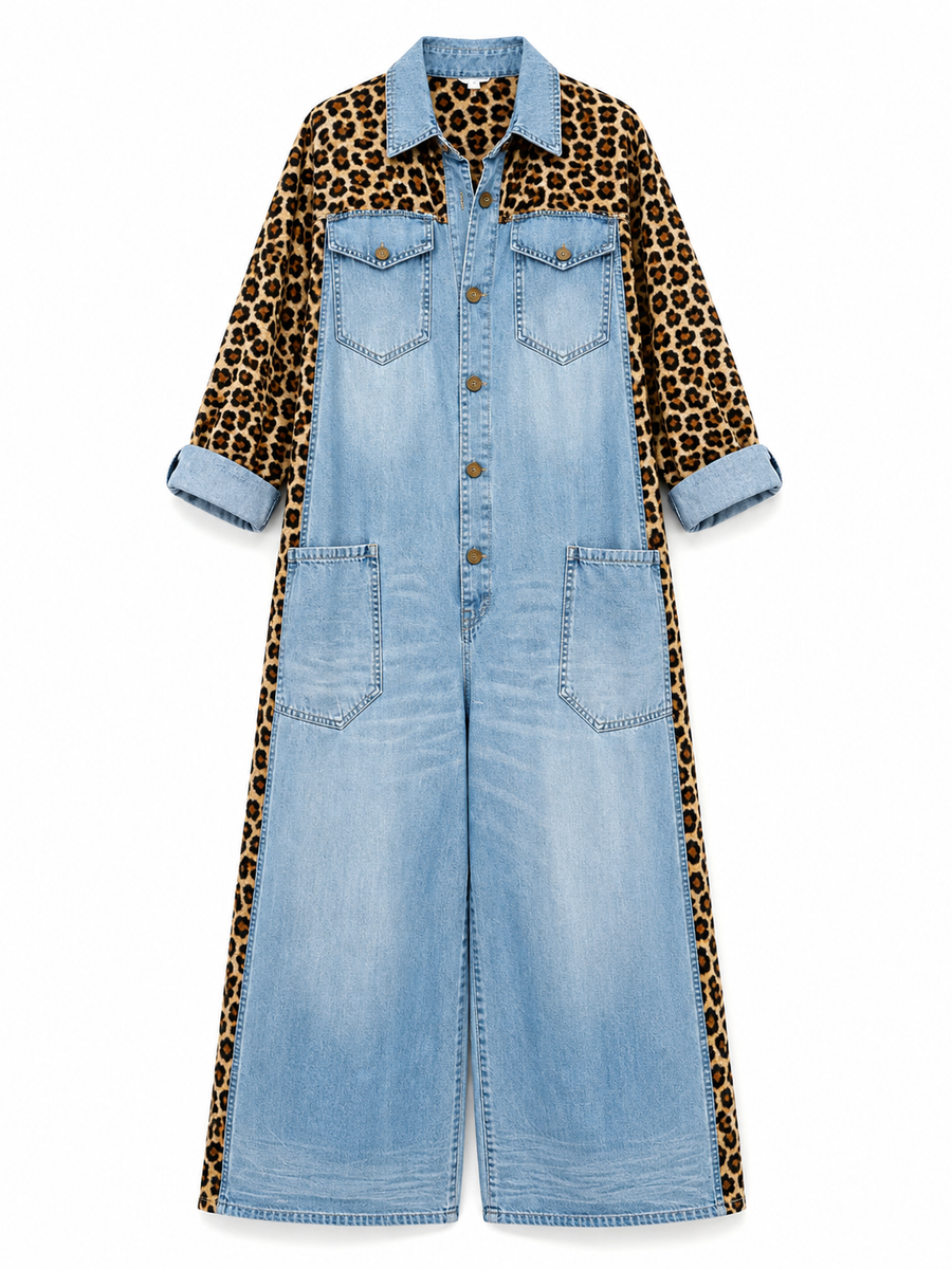 Phaedra – Effortless Denim One-Piece Jumpsuit
