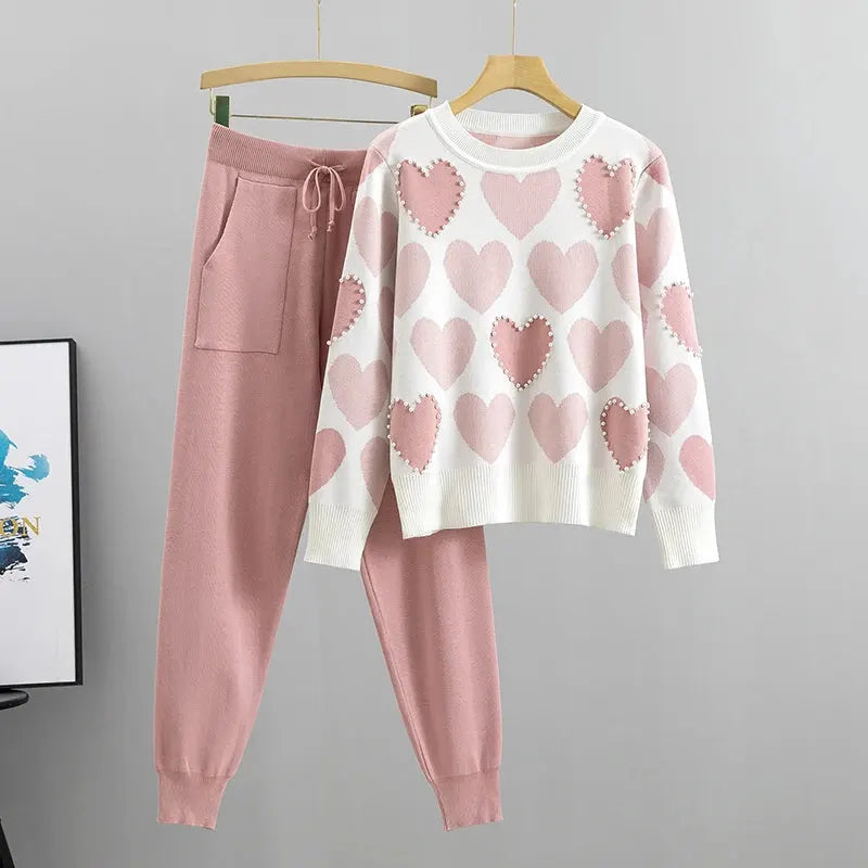 Salome – Chic Heart Pattern Two-Piece Set