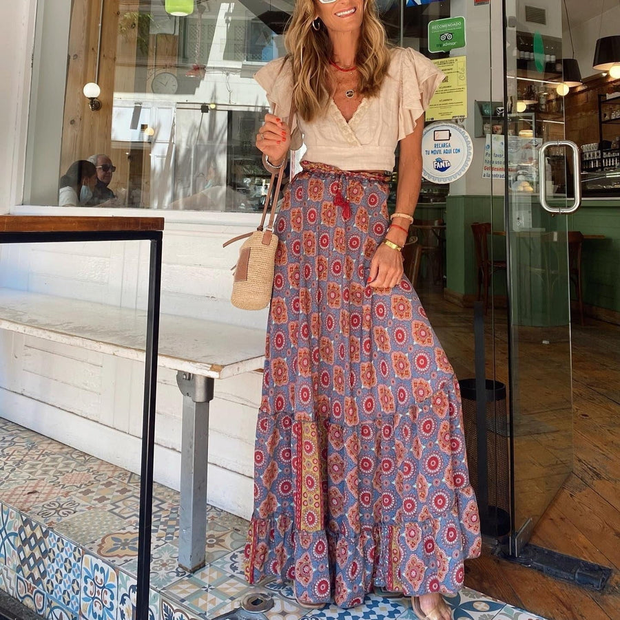Clémence Paisley Bohemian Maxi Skirt
