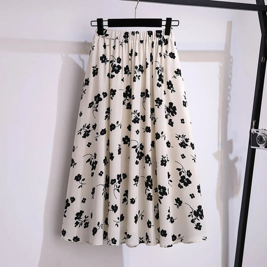 Renata Floral Chiffon Midi Skirt