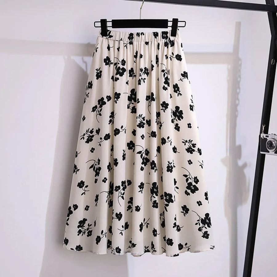 Renata Floral Chiffon Midi Skirt