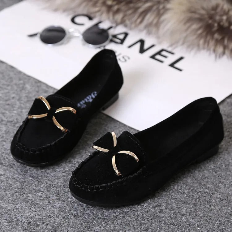 Beatrice Metallic Bow Loafers