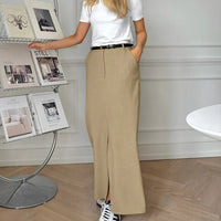 Julieta High-Waisted Front-Split Maxi Skirt