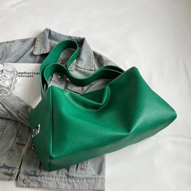 Andrea Large Faux Leather Tote Bag
