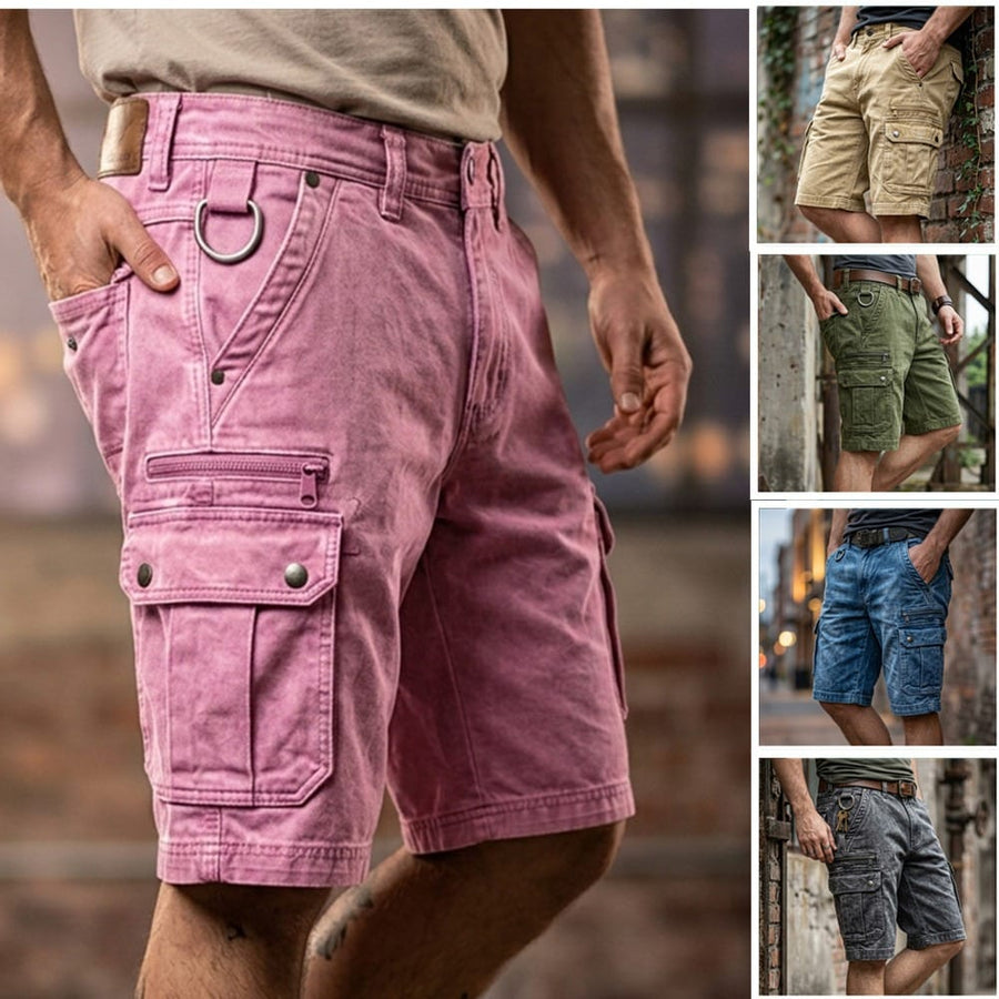 Blaine - Functional Denim Cargo Shorts