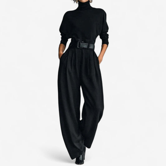 Doris - High-Neck Jumpsuit – Black