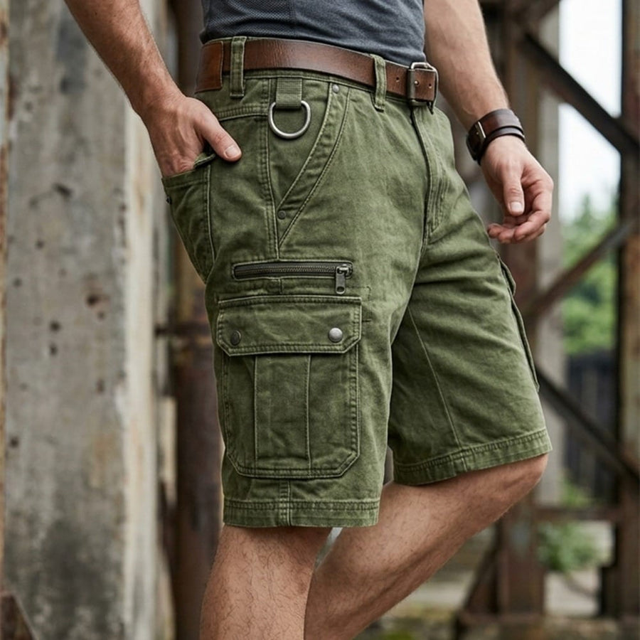 Blaine - Functional Denim Cargo Shorts