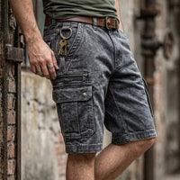 Blaine - Functional Denim Cargo Shorts