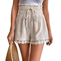 Arlette High-Waisted Lace-Trim Shorts