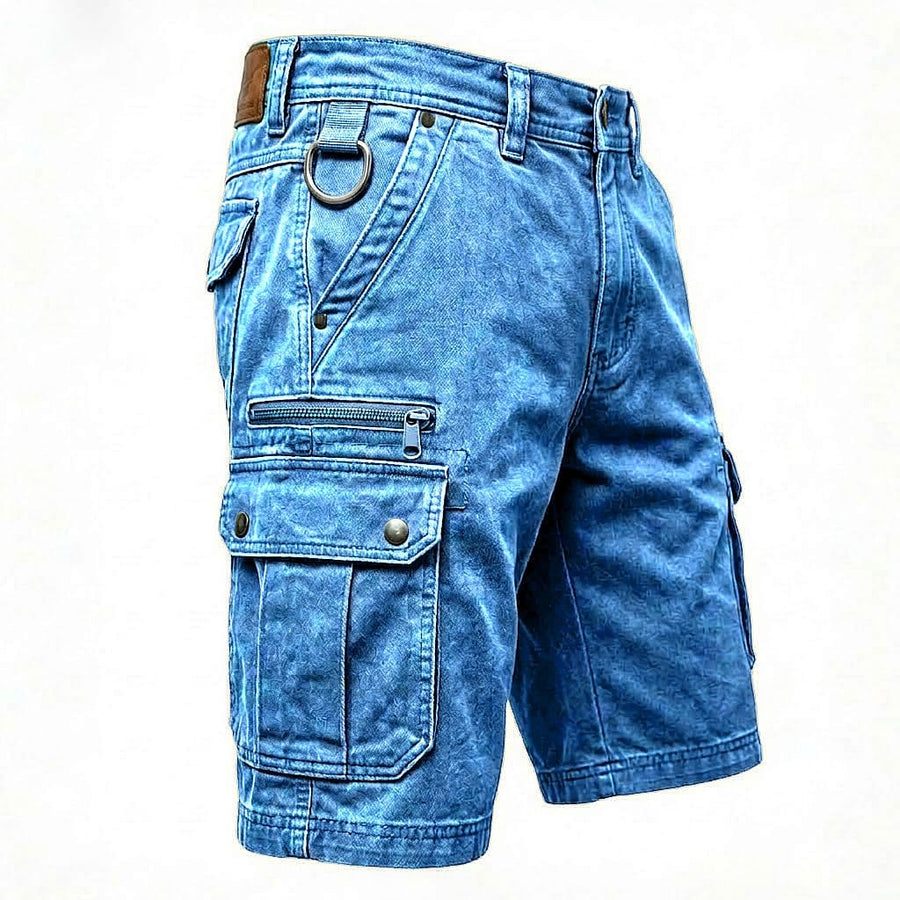 Blaine - Functional Denim Cargo Shorts