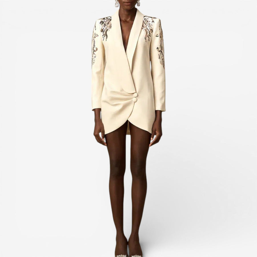 Whitley - Elegant Embroidered Blazer Dress