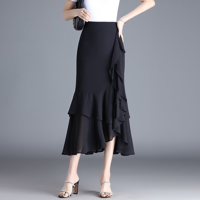 Renata Animal Print Chiffon Midi Skirt