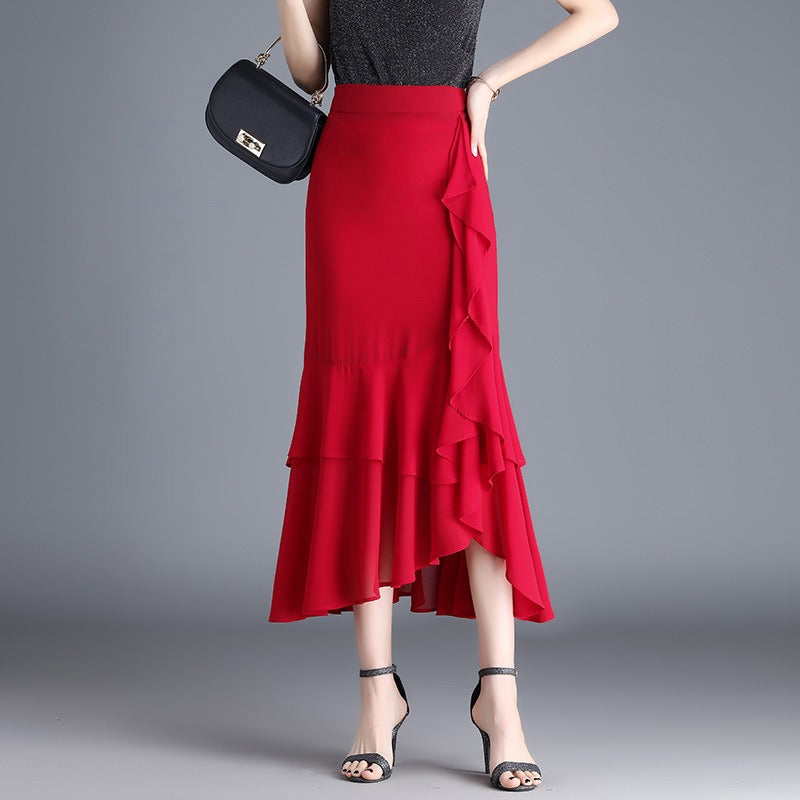 Renata Animal Print Chiffon Midi Skirt