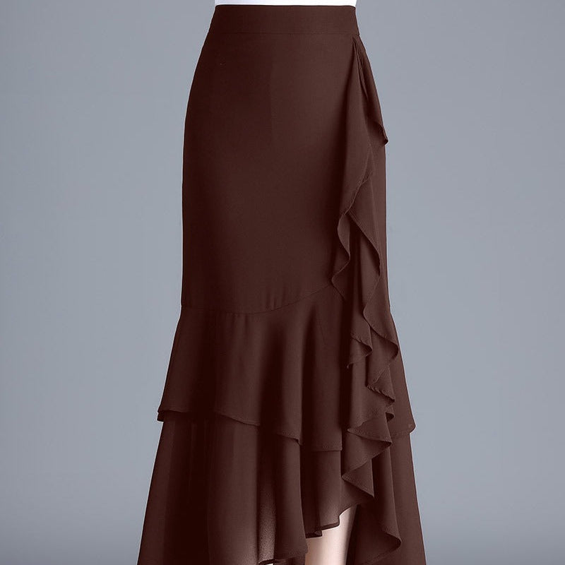 Renata Animal Print Chiffon Midi Skirt