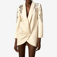 Whitley - Elegant Embroidered Blazer Dress