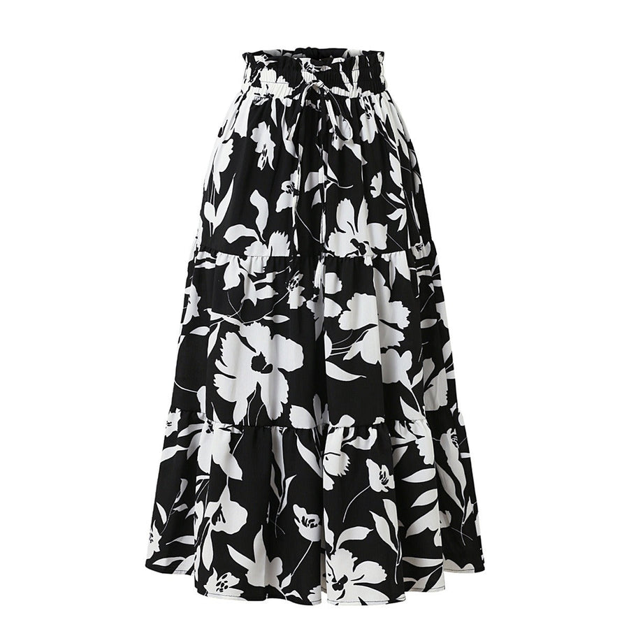 Camila Floral Pleated Midi Skirt