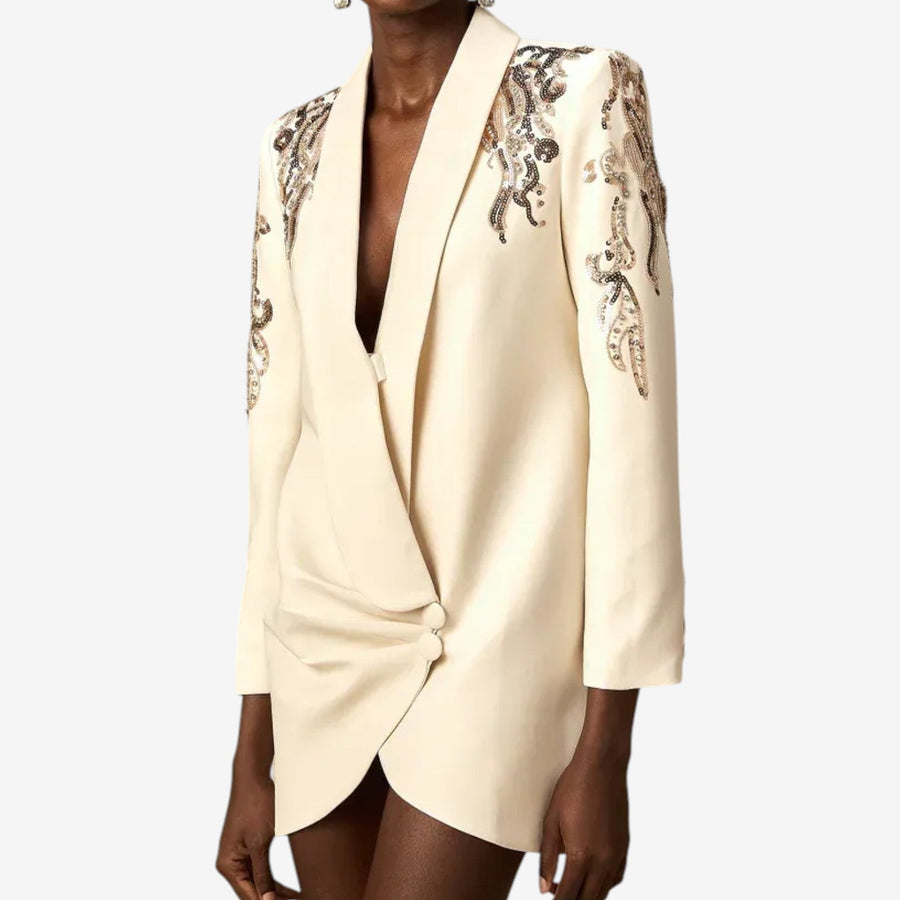 Whitley - Elegant Embroidered Blazer Dress
