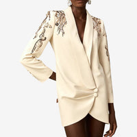 Whitley - Elegant Embroidered Blazer Dress