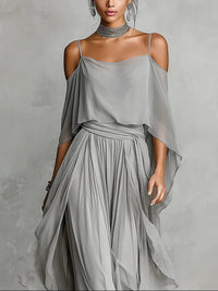 Meliora - Grey Fluid Set with Strappy Top and Lightweight Trousers