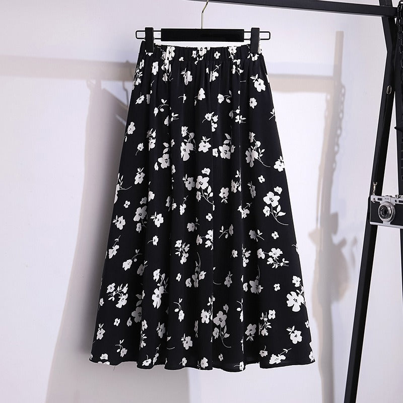 Renata Floral Chiffon Midi Skirt